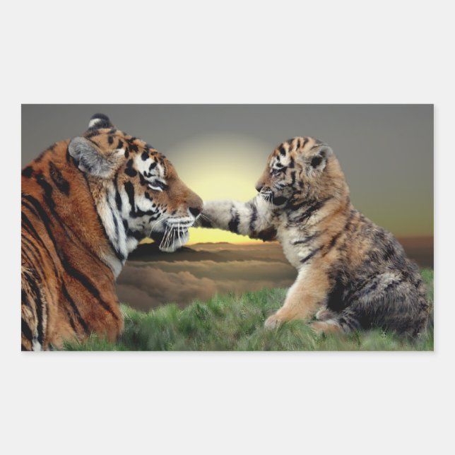 Pegatinas de Tigre y Cachorro (Anverso)