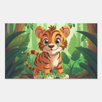 Pegatinas de tigres personalizados. Tigre bebé de 