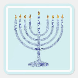 Pegatinas de tipografía de Hanukkah Menorah