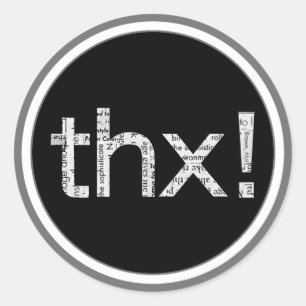Pegatinas de tipografía "THX" impresos por periódi