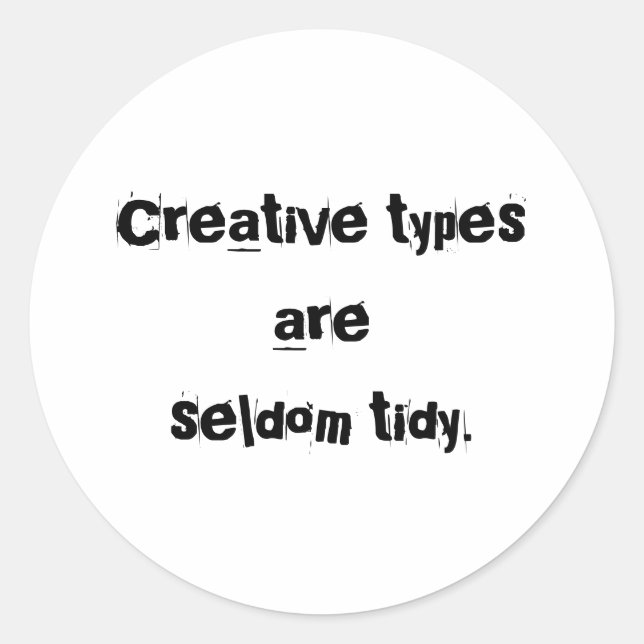 pegatinas de "tipos creativos rara vez son mareado (Anverso)