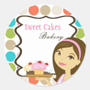 pegatinas de torta de la Copa Baker Brunette de 20