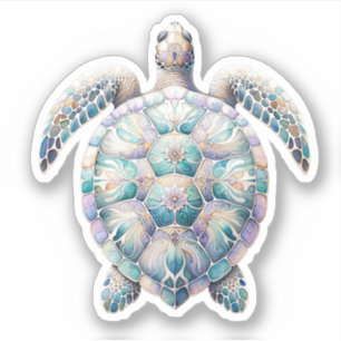 Pegatinas de Tortuga Marina Acuarela