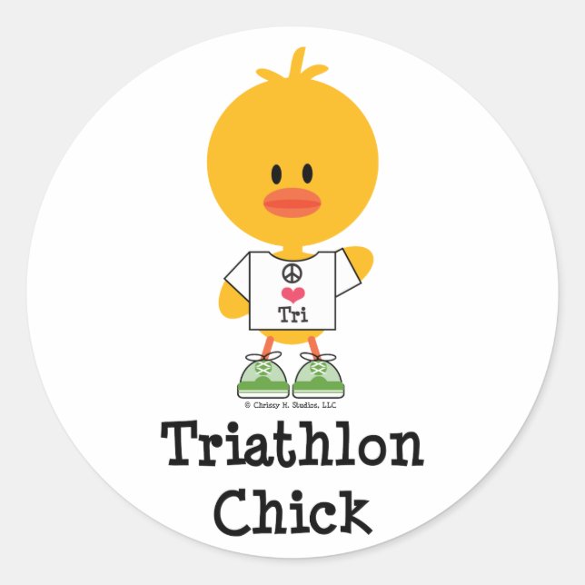 Pegatinas de Triathlon Chick (Anverso)