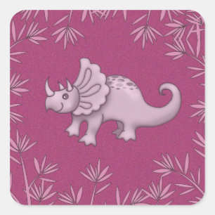 Pegatinas de Triceratops Rosa Adorable