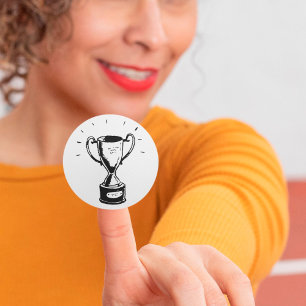 Pegatinas De Trofeo Blanco Y Negro