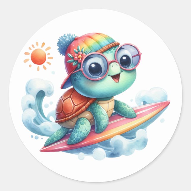 Pegatinas de Tutle de Surf (Anverso)