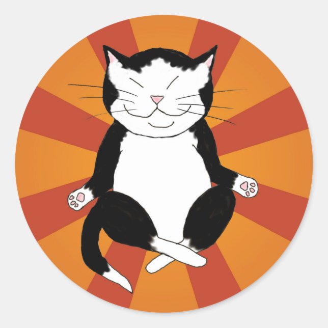Pegatinas de Tuxedo Kitty Mediadores (Anverso)