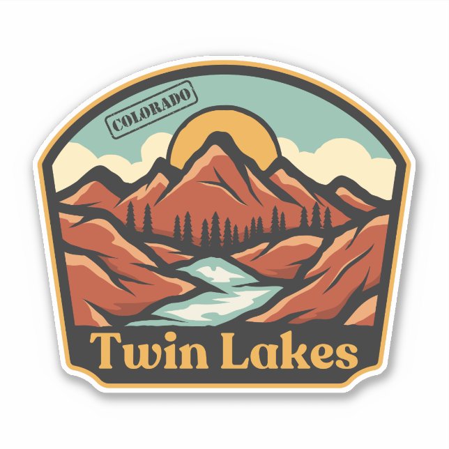Pegatinas de Twin Lakes, Colorado (Anverso)