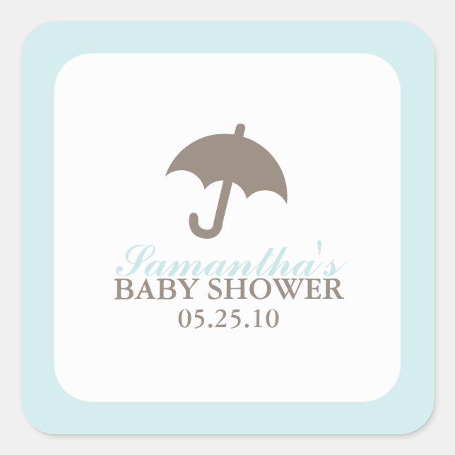 Pegatinas de Umbrella Baby Shower (Anverso)