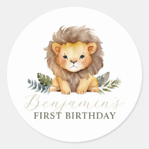 Pegatinas De Un Cumpleaños De Lion Wild