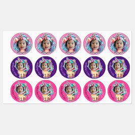 pegatinas de unicorn EDITABLE foto cupcake