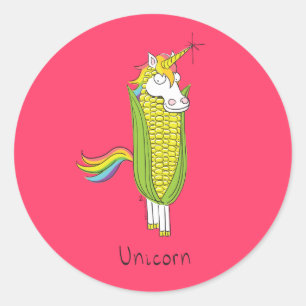 Pegatinas de Unicorn Funny Corn