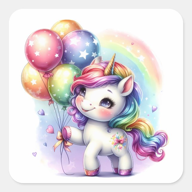 Pegatinas de unicornio de bonito (Anverso)