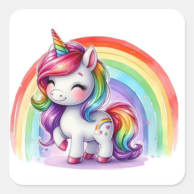 Pegatinas de unicornio de bonito (Anverso)