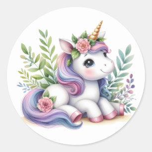 Pegatinas de unicornio de color de agua de bonito