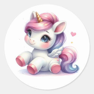 Pegatinas de unicornio de color de agua de bonito