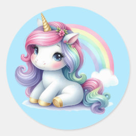 Pegatinas de unicornio de color de agua de bonito