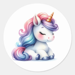 Pegatinas de unicornio de color de agua de bonito