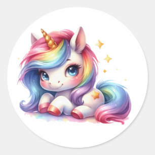 Pegatinas de unicornio de color de agua de bonito