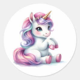 Pegatinas de unicornio de color de agua de bonito