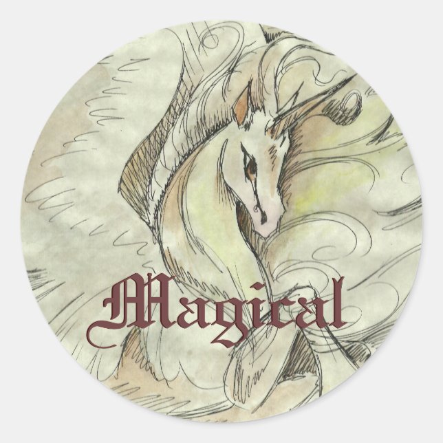 Pegatinas de Unicornio esbozados (Anverso)