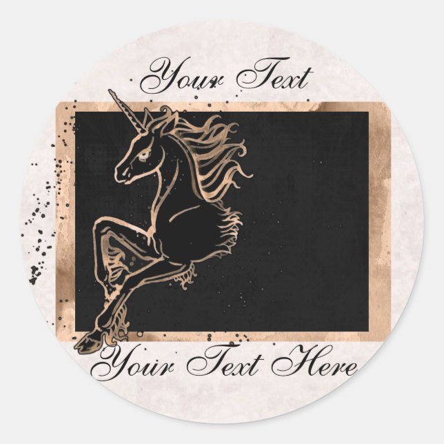 Pegatinas de Unicornio Negra (Anverso)