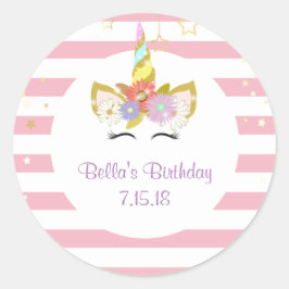 Pegatinas de Unicornio Rosa y Oro