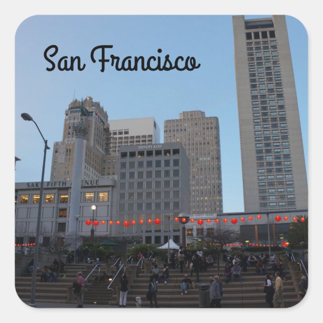 Pegatinas de Union Square de San Francisco (Anverso)
