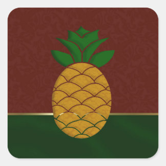 Pegatinas de vacaciones Damask Pineapple