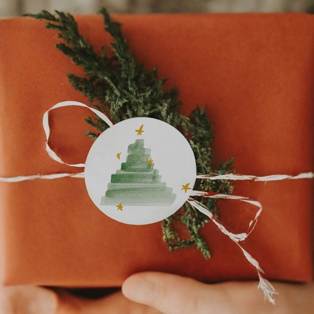 Pegatinas de vacaciones de árbol de estrella (Starlit Tree Holiday Stickers)