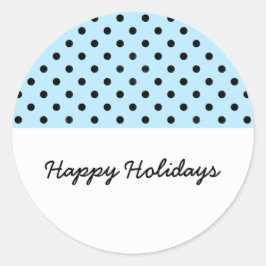 Pegatinas de vacaciones de polka Dot azul claro