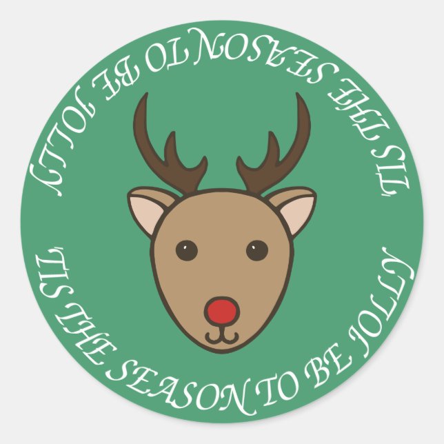 Pegatinas de vacaciones de renos de Navidades amab (Anverso)