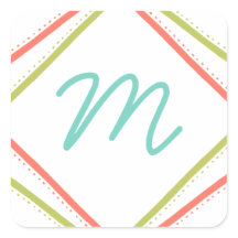 Pegatinas de vacaciones en monograma cursivo