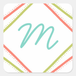 Pegatinas de vacaciones en monograma cursivo