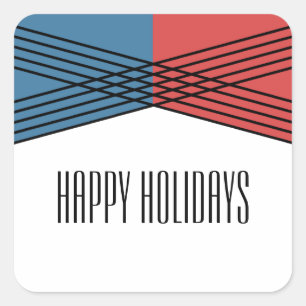 Pegatinas de vacaciones en tonos rojos azules deco