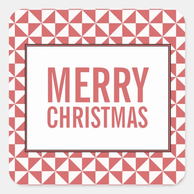 Pegatinas de vacaciones Red Modern Triangles (Anverso)