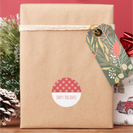 Pegatinas de vacaciones rojos y simples copos de n