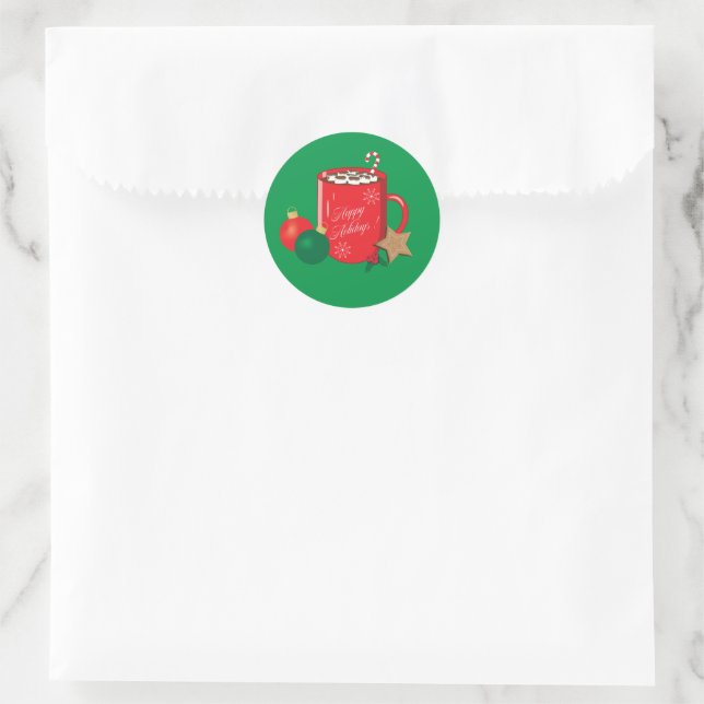 Pegatinas de vacaciones verdes de Red Cocoa Mug Gr (Bolso)