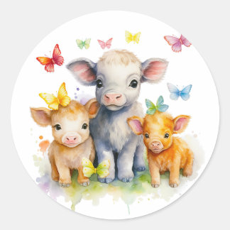 Pegatinas de Vacas Bebés y Mariposas