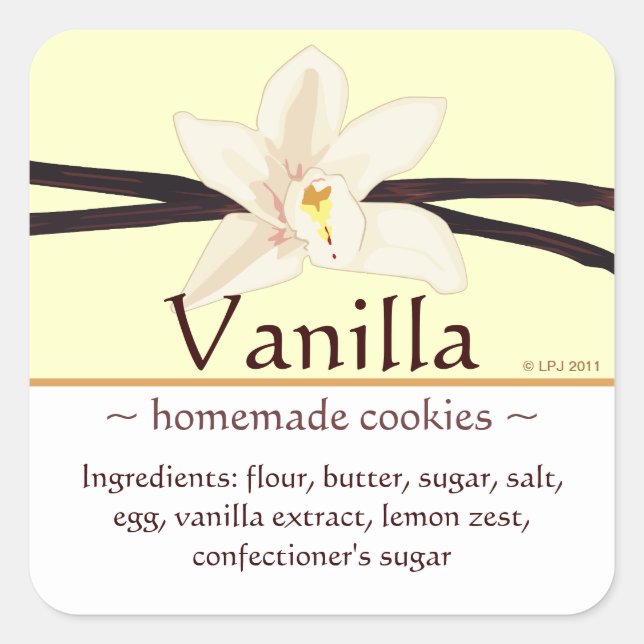 Pegatinas de vainilla en personalizable Square (Anverso)