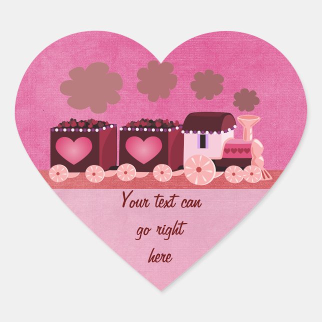 Pegatinas de Valentine Choo Train Heart (Anverso)