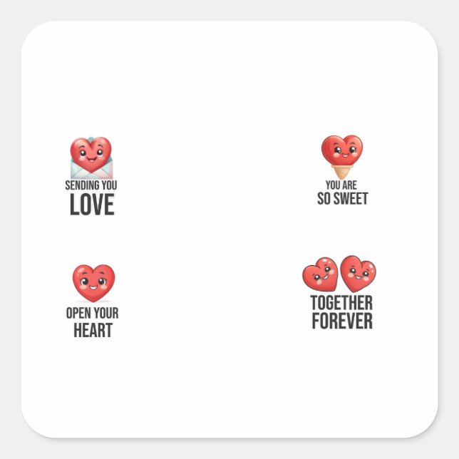 Pegatinas de Valentine Day 4 Pack (Anverso)