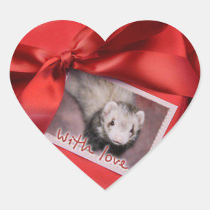 Pegatinas de Valentine Ferret Heart