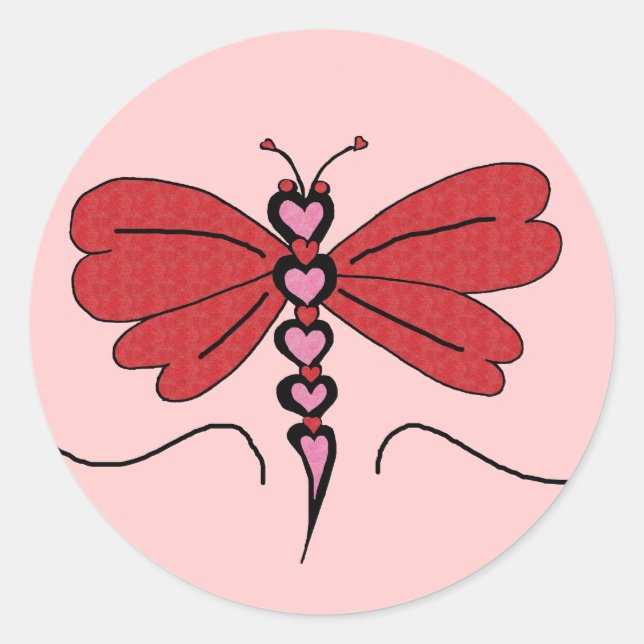 Pegatinas de Valentines Dragonfly (Anverso)