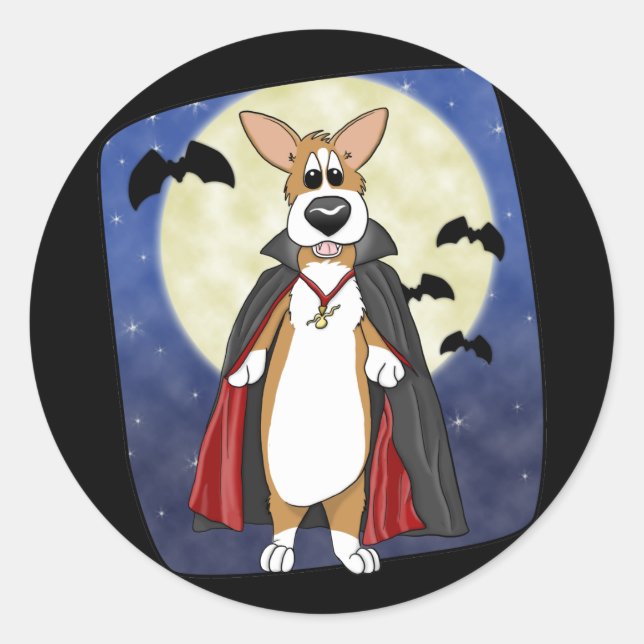 Pegatinas de Vampire Corgi (Anverso)