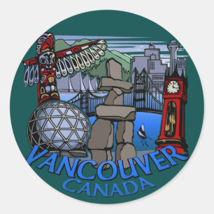 Pegatinas de Vancouver Canadá arte emblemático de 
