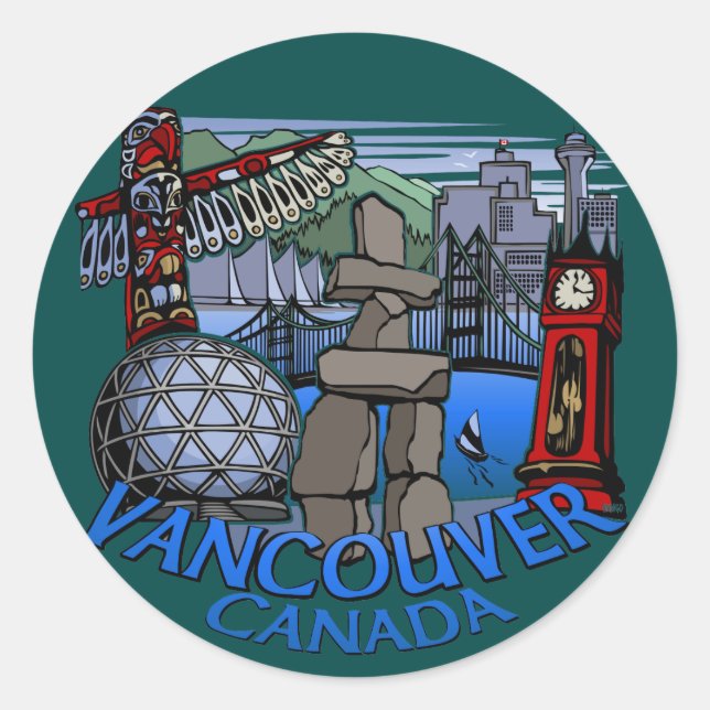 Pegatinas de Vancouver Canadá arte emblemático de  (Anverso)