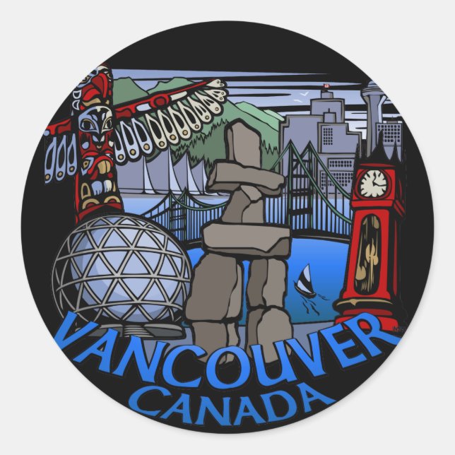 Pegatinas de Vancouver Canadá arte emblemático de  (Anverso)