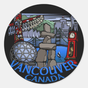 Pegatinas de Vancouver Canadá arte emblemático de 